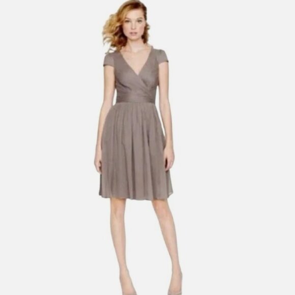 J.Crew Gray Silk Chiffon Mirabelle Dress Dress Size 10 - Picture 1 of 8